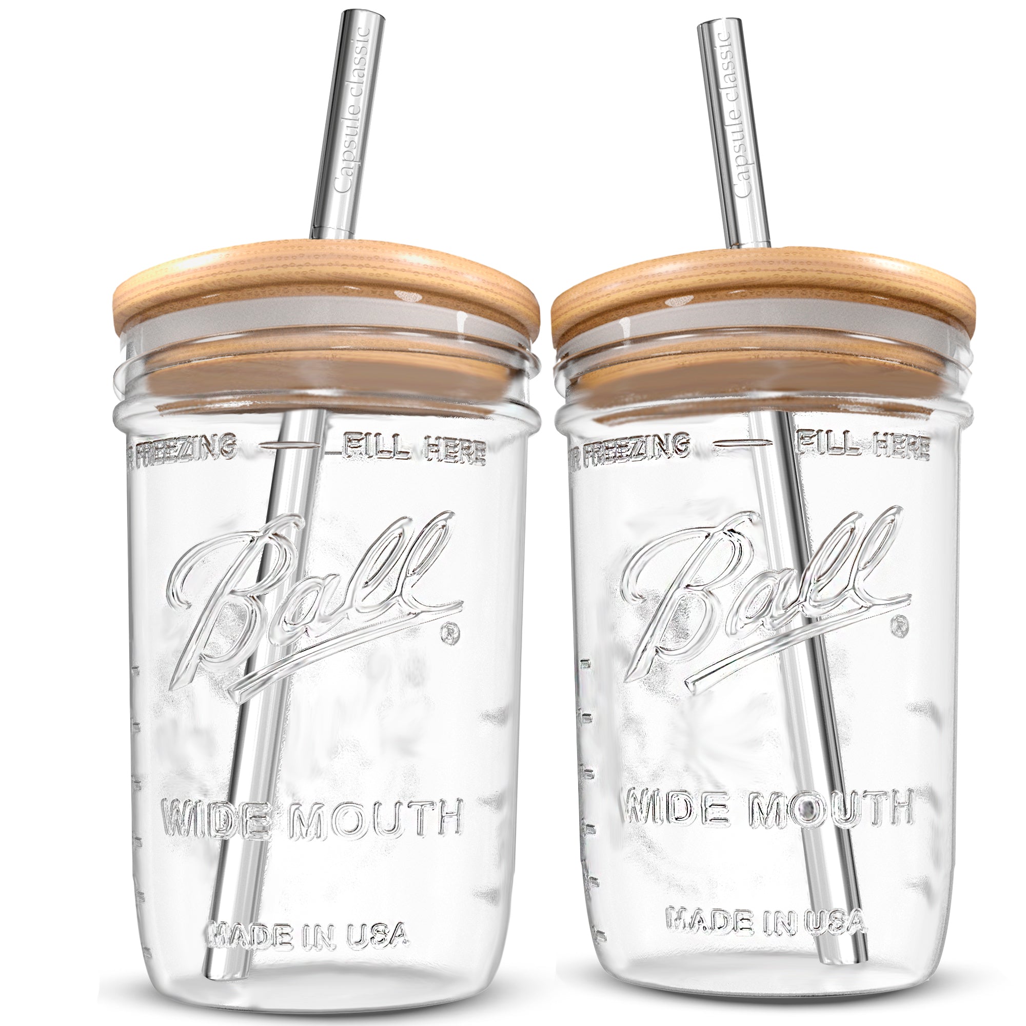 Glass Cups Set, Wide Mouth Mason Jar Glass Cups With Bamboo Lids And  Silvery Straws, Reusable Boba Cup Bubble Tea Cups Glasses Tumbler For Iced  Coffee, Smoothie, Juice - Temu