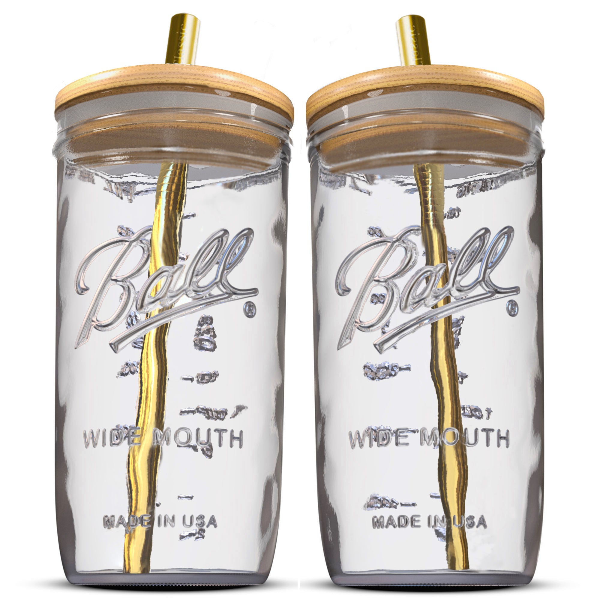 Reusable Boba Bubble Tea & Smoothie Cups - 2 Glass Wide Mouth 24oz Bal –  Capsule Classic