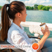 Load image into Gallery viewer, Reusable Boba Bubble Tea & Smoothie Cups - 2 Glass Wide Mouth 32oz Ball Mason Jars with Bamboo Lids - 2 Reusable Gold Stainless Steel Boba Straws Brand Capsule Classic