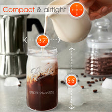 Load image into Gallery viewer, Reusable Wide Mouth Smoothie Cups Boba Tea Cups Bubble Tea Cups with Lids and Silver Straws Ball Mason Jars Glass Cups (2-pack, 32 oz mason jars) Brand Capsule Classic
